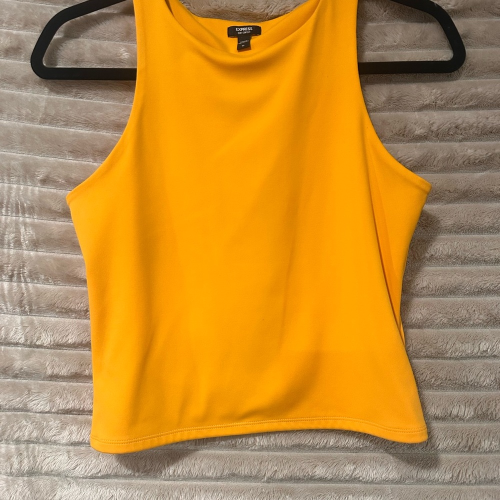 Express Women's Yellow Sleeveless Tank Top